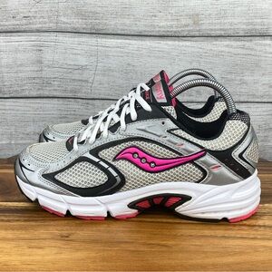 Y2K Saucony Prestige Silver Pink White Retro Sneaker Women’s Shoe Size 8.5 Wide